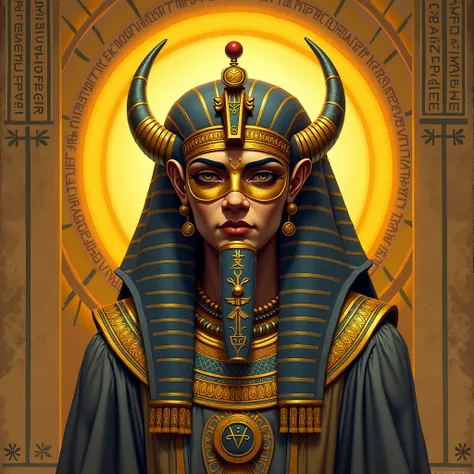 tarot card, Ra – Egyptian sun god wearing a mask