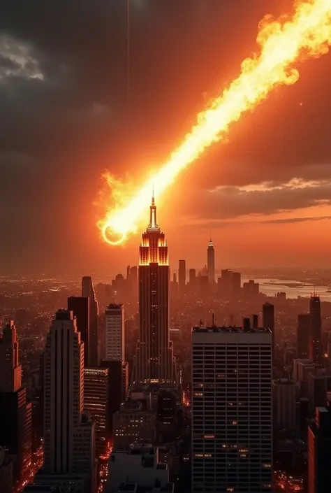 Meteorite falling in New York City