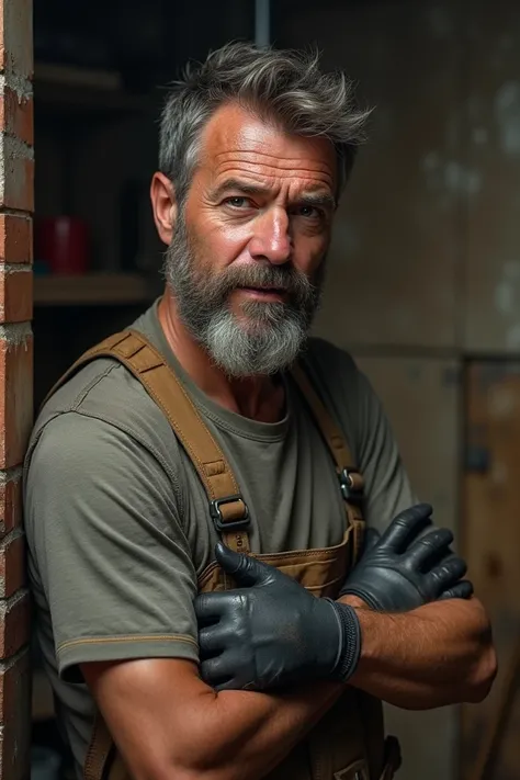  Henry is a 36-year-old man ,  hes a bricklayer and he always wears his black gloves .  Hes an unhygienic person , It smells bad and its disgusting .  He has a misaligned beard and his skin is a bit brown