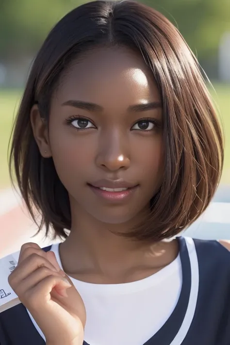 (((( one girl )))),(((( one girl )))), Put your hand over your mouth、Beautiful breasts、 Brown eyes, ((Gal Hairstyles)) Blonde, girl, (Eye and facial details:1.0), break, (masterpiece, Highest quality, Very detailed, Detailed face, 8k),( dark skin:1.9 ), ((...