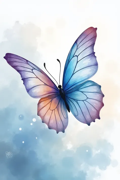 Butterfly painted watercolor style 