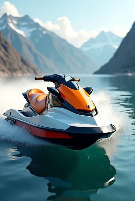 Ultra realistic jet ski with breathtaking backdrop 