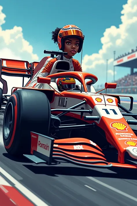 Anime black female f1 driver