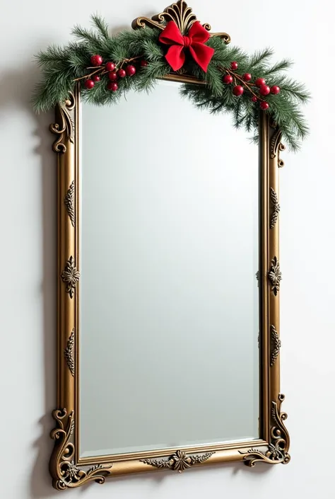 Christmas vertical rectangular mirror without background without reflection