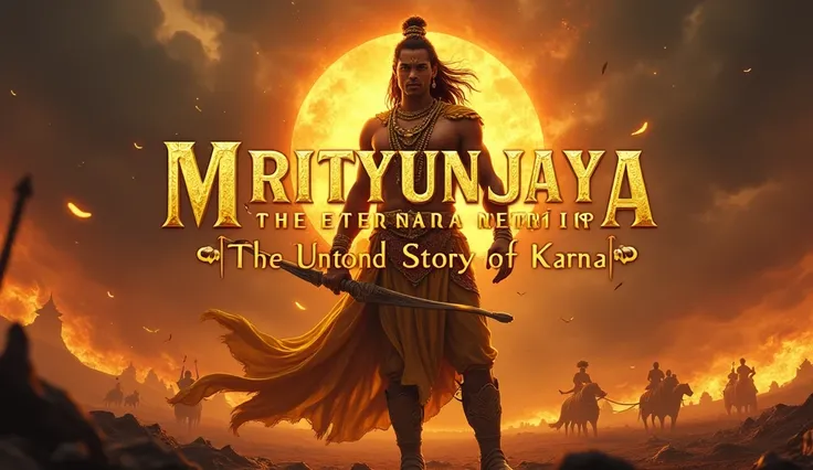 Thumbnail Prompt:

Create a visually captivating thumbnail for a YouTube video on Mrityunjaya by Shivaji Sawant. The design should evoke a sense of power, honor, and tragedy, symbolizing Karnas life. Include the following elements:

1. Main Visual:

A maje...