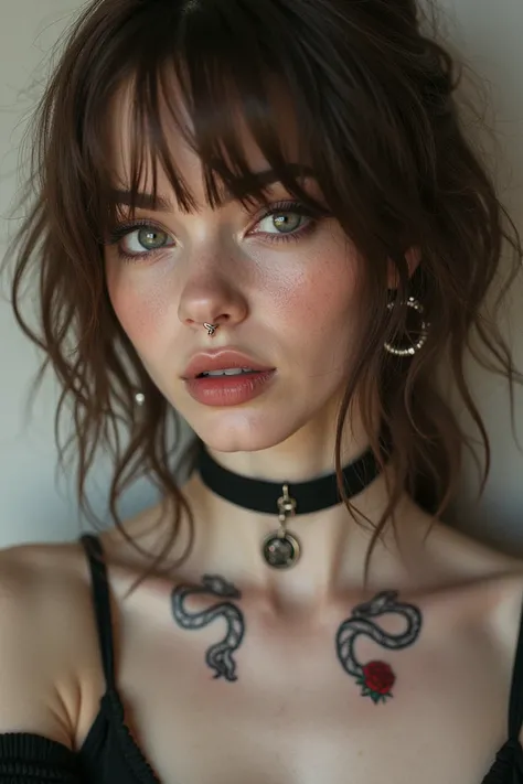  skinny but with muscles ,  super cute and sexy for everyones taste , pale skin,  but I cant tell the color of my veins ,  light brown hair ,  eyes a little lighter than my hair ,  I have two snake tattoos on both collarbones ,  and a piercing on the tongu...