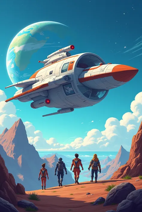  The mission began on Earth ,  where the team boarded a spaceship called  "The Dream Star ". The ship was equipped with advanced technology that would allow them to travel through space and time in a cartoon 
