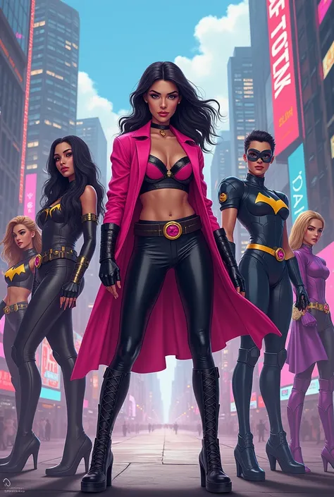 Make an image of the singer Dua Lipa being the Star of the Teen Titans 