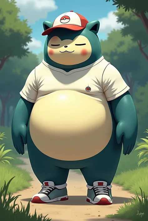 Snorlax(pokemon) with shoes, tshirt, short and cap