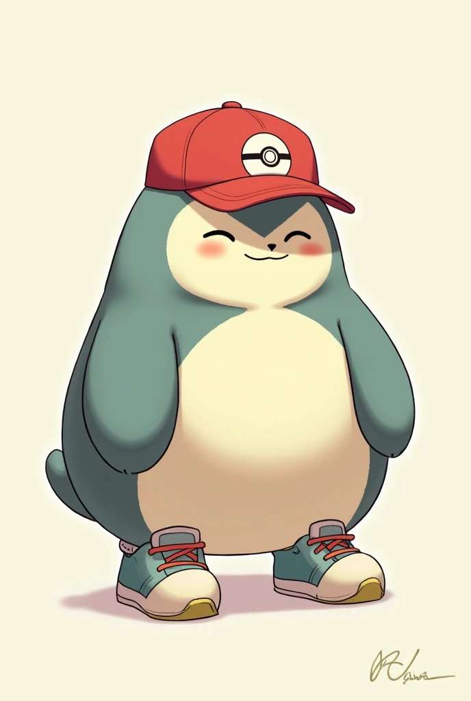 (small) Snorlax(pokemon) with shoes and cap