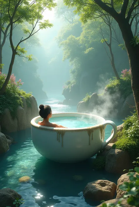 Teacup type hot springs