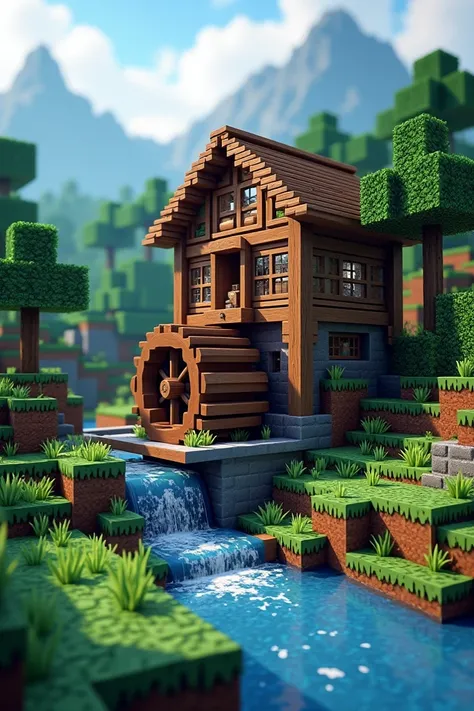 Water mill in Minecraft 