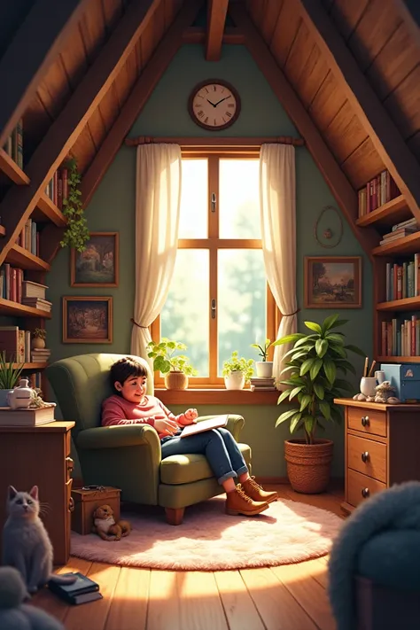 Cozy attic illustration 