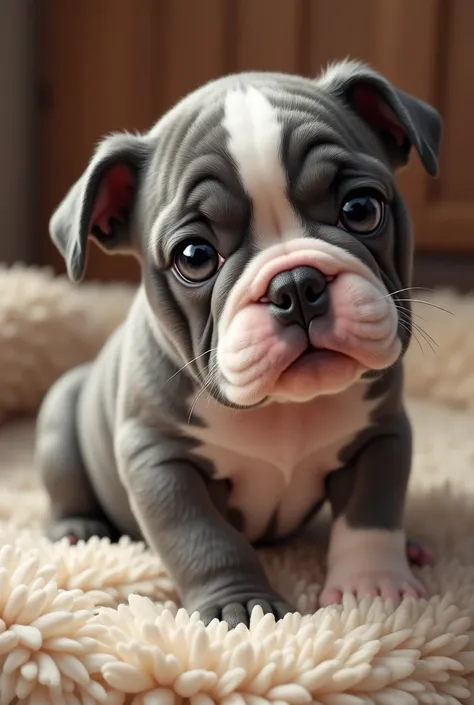 Merle English bulldog puppy