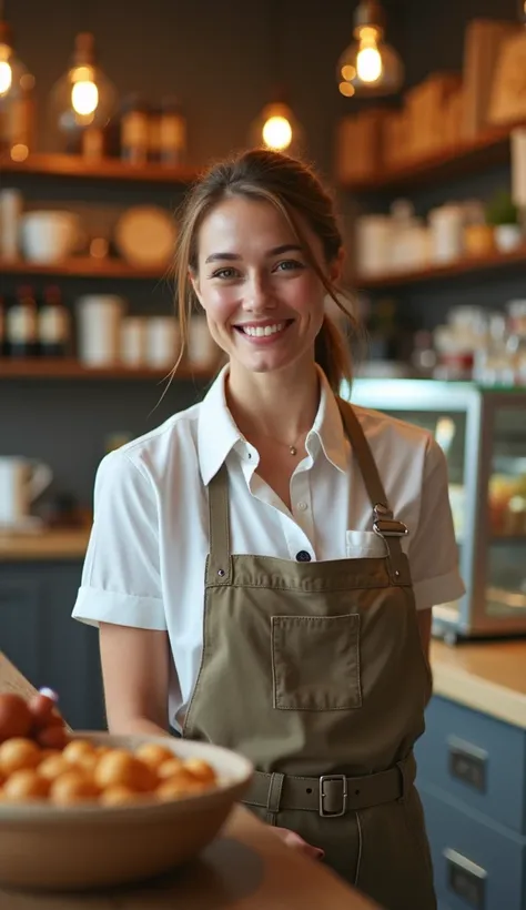 Medium shot，Positive for girls，The background is a takeaway worker