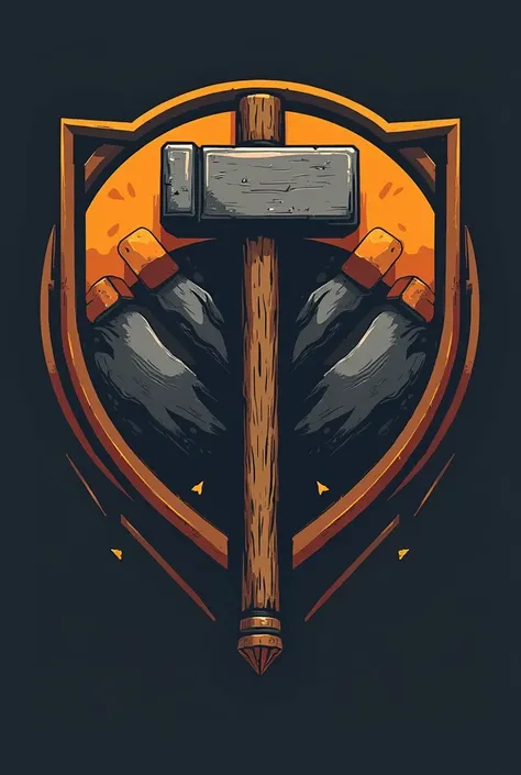 A sledgehammer in a clan logo design