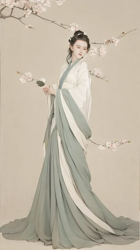 ( 1 girl:1.4),, Gorgeous，  very detailed ,(Joshua Middleton Comic Cover Art:1.1), (Action painting :1.2),( Concretism :1.2),(Hyperpolarized:1.5),Colorful,The most detailed,White gray background,  white Hanfu,  soft color ， (masterpiece, high quality,  best...