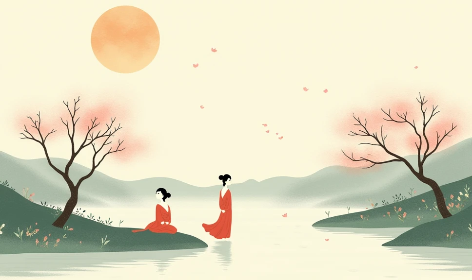 Minimalist japanese art, colorful art, art of japan style
