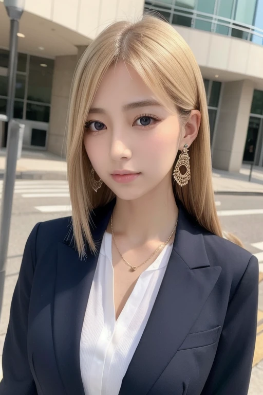  1 girl, Alone,  high definition , chest,pretty girl　 the most beautiful woman in the world　president　suit　Rich　 Tall　 Older sister 　 Career Woman 　 and the nose is tall　As Rin 　 BIG CHEST , masterpiece,  best quality,  sexy　Half Japanese　 shirt 　 ties　Hig...