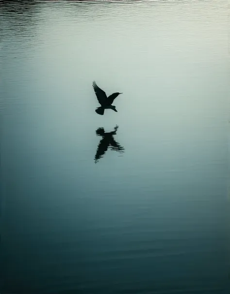  A flying bird passed over the surface of the water， The shadow soon disappeared 。Describe a fleeting moment 、 Very agile 