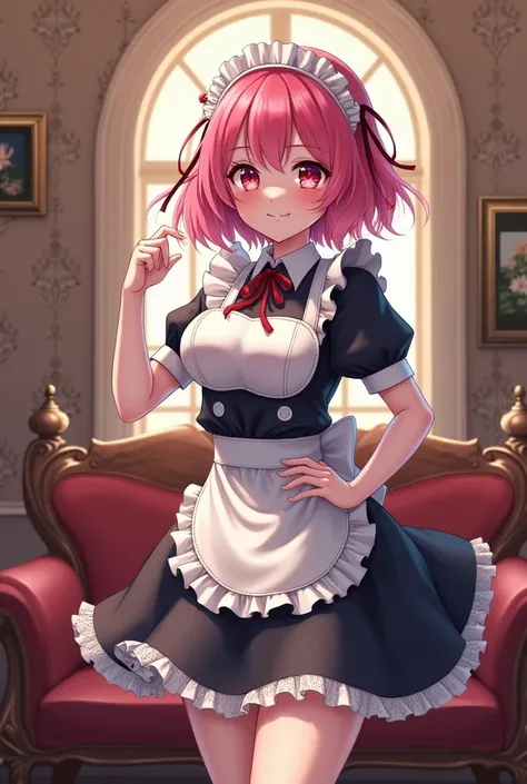 Mitsuri Kanroji demon slayer with maid costume