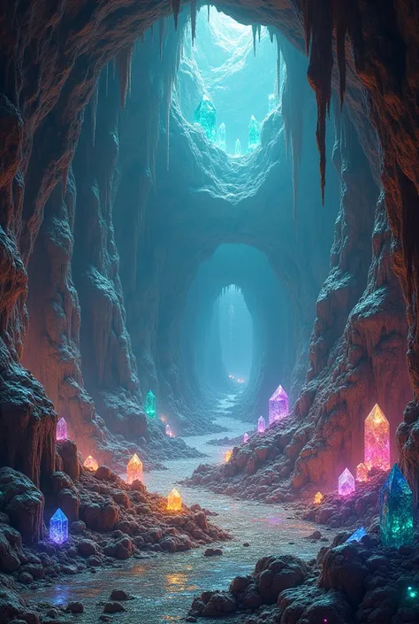 Cave with precious stones 
