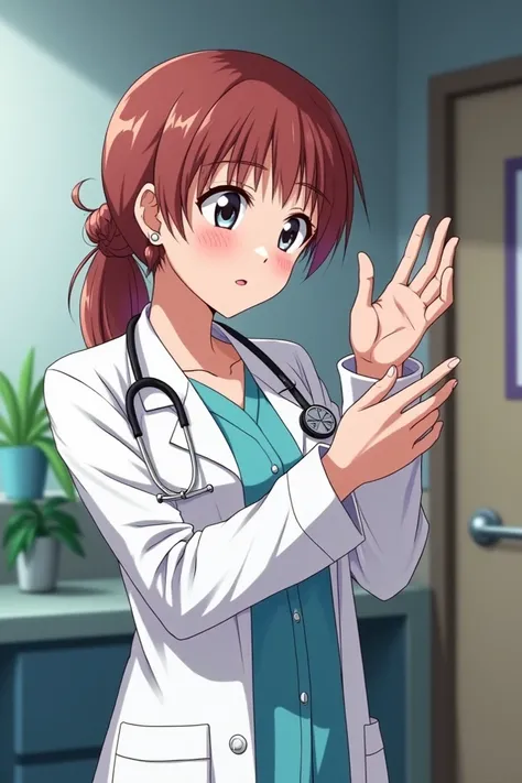 Anime doctor doing handjob 