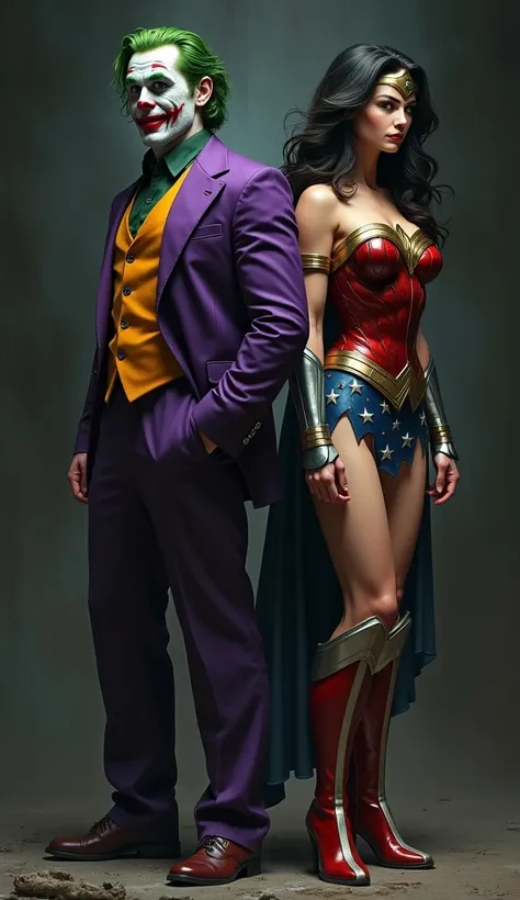 Joker side by side with the ultra realistic Wonder Woman 