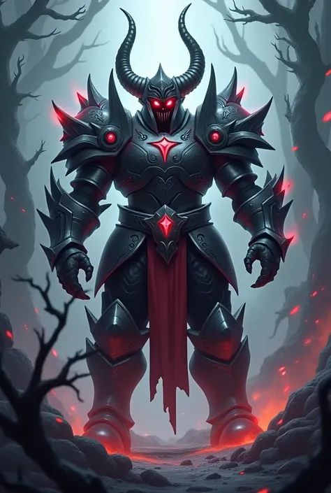 Mega Knight from the game Clash Royale with the dark fantasy style