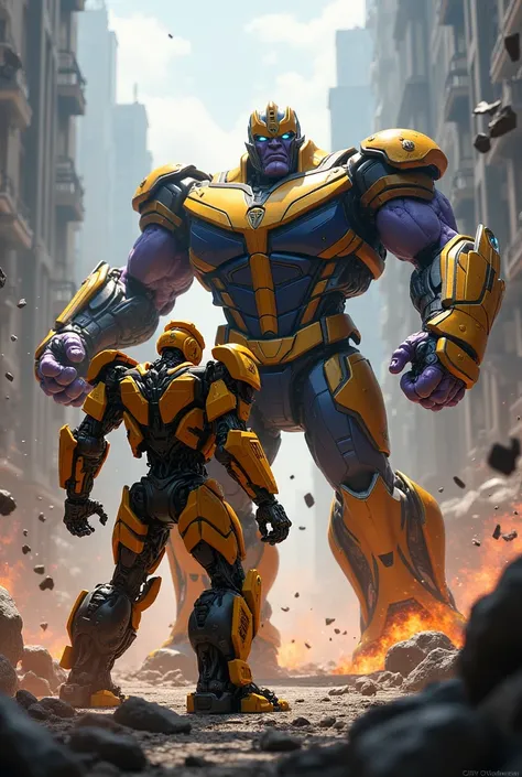 Transformers bumblebee fight with thanos
