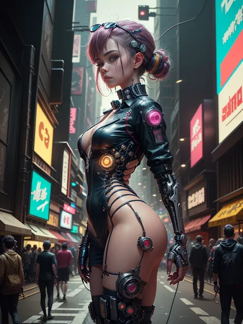 ((extremely delicate and beautiful cybernetic girl)), ((mechanical limb, blood vessels connected to tube, mechanical vertebrae)), ((mechanical cervical attaching to neck)), (wires and cables attaching to neck:1.2), ((mass of wires and cables on head)), ((w...