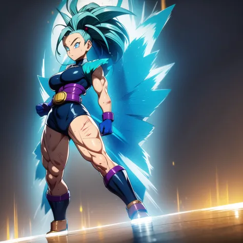 dbsuper style, 1
girl, captain mizuki, green aura, super saiyan's aura, belt, pointed ears, elf ears, light-blue colored hair, h...