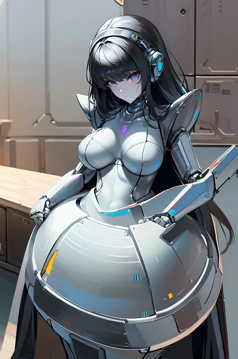 (masterpiece),(Highest quality),(Super detailed),(Best illustrations),(Best Shadow),(Absurd),(Detailed Background),(so beautiful), 16K, 8K, 4K,(Best Shadow),robotization,woman ,big bust,Robot Joint ,Metal skin,Black robot Suit,long hair,a black robot suit ...