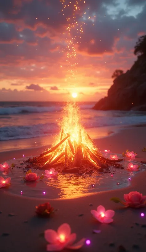 Big bonfire、Great beach、Inside the fantasy、 Rose、 Photos 🍀、vapor、sunset、hot spring、 Masterpiece、最 High Quality 、超 high definition 、Born、Beautiful beach views、Mill left 、 Rainbow Splash 、The sound of waves、sand、Bubble、Milky、（Glowing Water）、Born物発光、Opal Jewe...