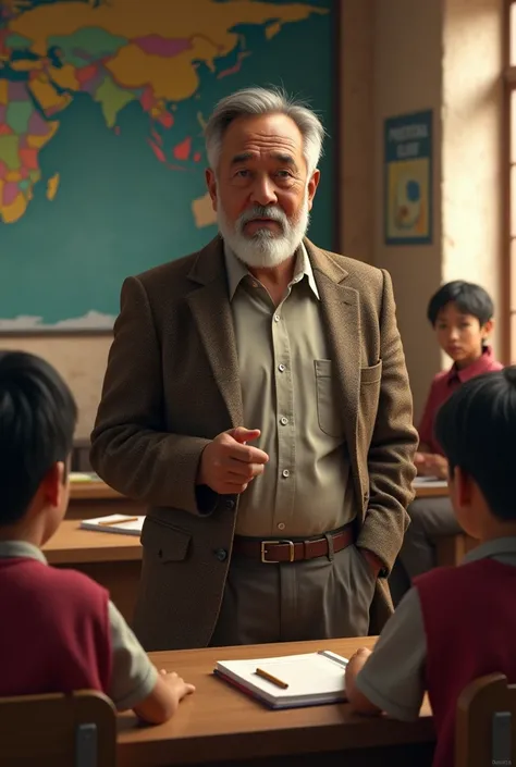 A male teacher in a Peruvian town 