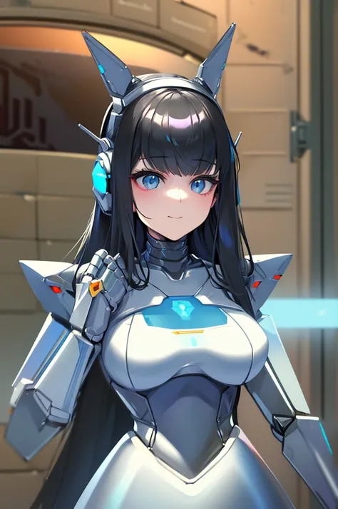 (masterpiece),(Highest quality),(Super detailed),(Best illustrations),(Best Shadow),(Absurd),(Detailed Background),(so beautiful), 16K, 8K, 4K,(Best Shadow),robotization,woman ,big bust,Robot Joint ,Metal skin,Black robot Suit,long hair,a black robot suit ...