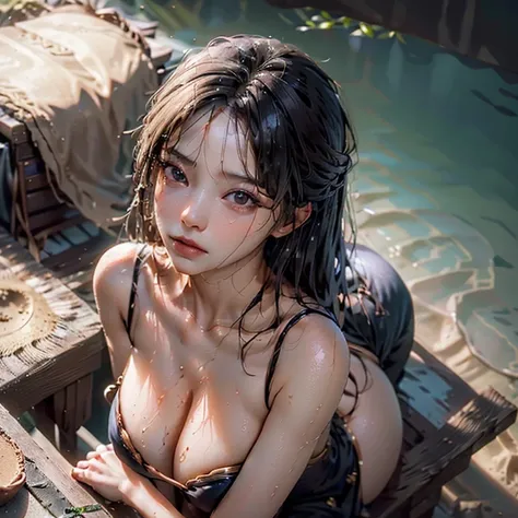 Two wet Japanese women getting naked and entangled on a sandy beach at dusk , wet skin ,Wet big breasts, Wet Big Butts ,(8k,born, best quality, Masterpiece:1.2),( realistic , realistic :1.37), super high resolution,Droopy eyes,Big Breasts,Beautiful breasts...