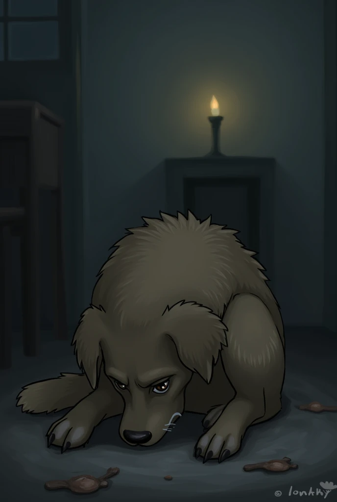 Grieving dog