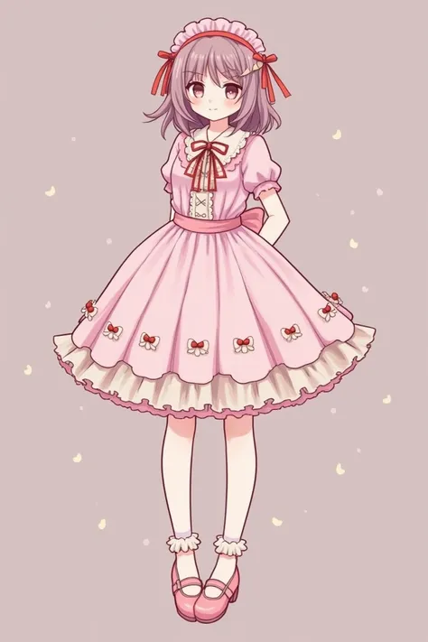 Generate a pink pastel hime Lolita dress reference 
Best quality 