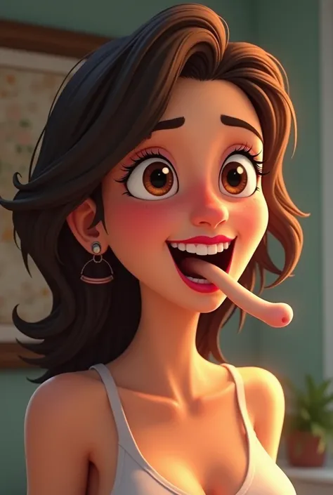 Animated woman with a mans penis in her mouth 