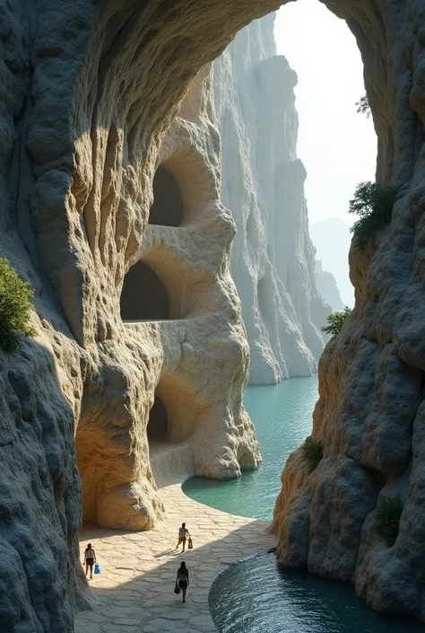 Hotel hallway made of cliffs