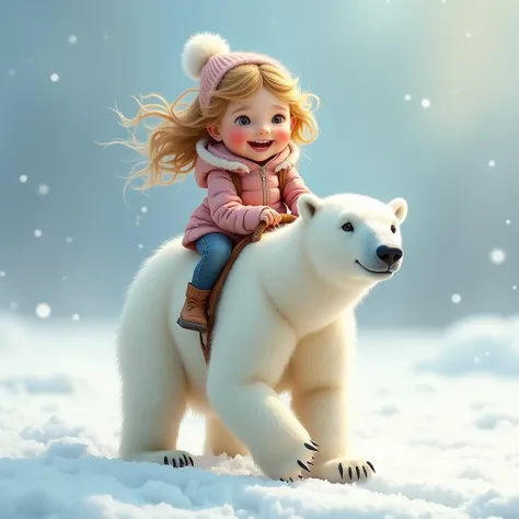 Name: Little Adventurer
A two-year-old girl with a radiant smile and joy-filled eyes enjoys an unusual ride mounted on a polar bear. Her face aglow with excitement displays the innocence and pure happiness of hood. With rosy cheeks and golden curls waving ...