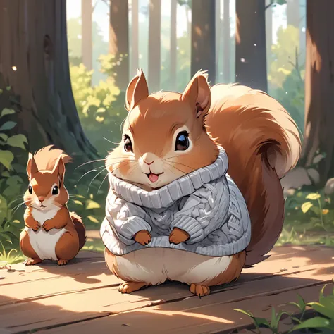 Fluffy, squirrel, cute, sweater, 