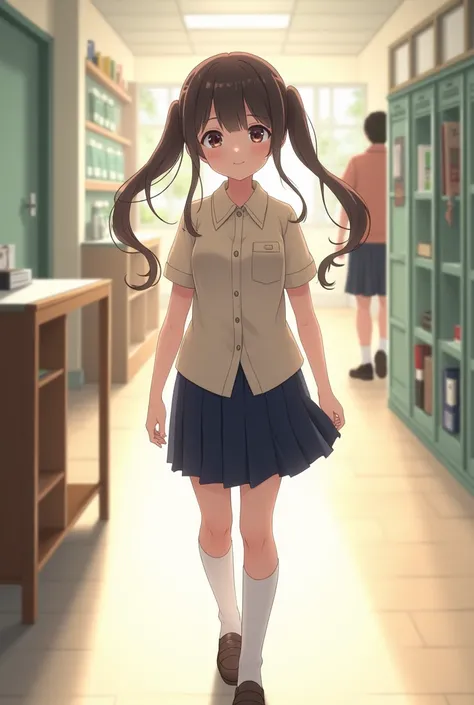 Chiyo Mihama walking in her school suit