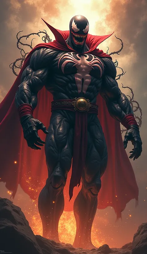 Doctor strange combine with venom and   big muscular body and realistic