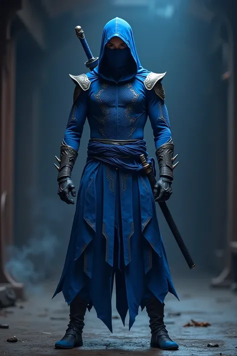 Blue ninja warrior costume