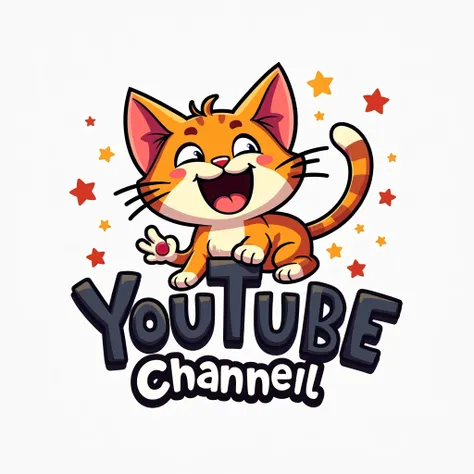 High Resolution, ceate a funny cat logo for my YouTube channel