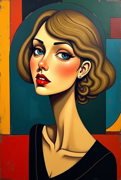 cubist portrait of Taylor Swift as Juan Gris,detailed facial features, sharp angles, geometric shapes, bold colors, abstract background, surreal,dynamic composition,masterpiece,photorealistic,ultra-detailed,vivid colors,dramatic lighting,professional digit...