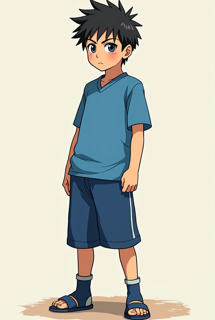 a cartoon character of a man in a blue shirt and blue shorts, concept art inspired by Kamisaka Sekka, reddit, shin hanga, as an anime character, rotoscoped, akira from chinese mythology, aang, drawn image, digitally colored, hinata hyuga, avatar aang, yaki...