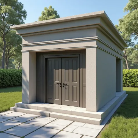 1-Story Mausoleum 
A single-story mausoleum designed to fit up to 2 caskets, offering both practicality and comfort. It includes a private bathroom for convenience during visits. This option is ideal for families who want a smaller yet functional space for...